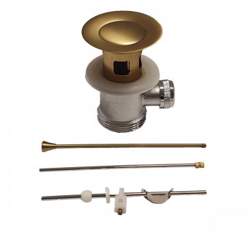 Karag BRASS VALVE D144 PVD GOLD WITH AND OVERFLOW BRASS COVER